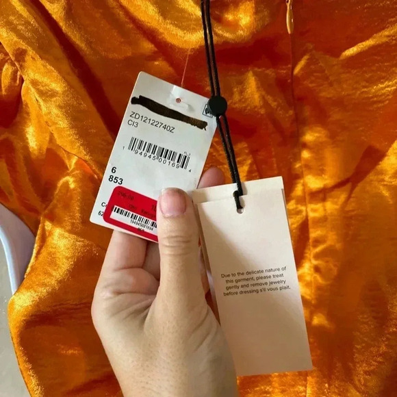 NATALIA‎ RUCHED HAMMERED-SATIN MINI DRESS IN CITRINE - Picture 5 of 6